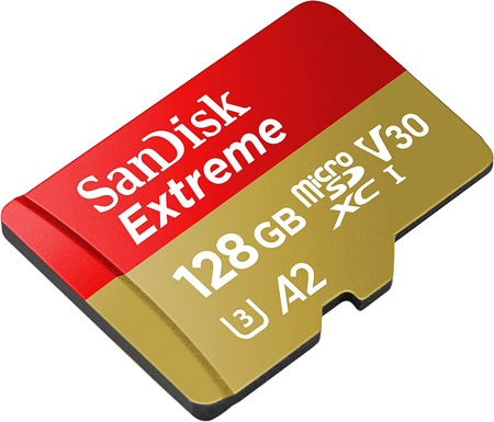 Carte Mémoire pas cher - Sandisk microSDXC Extreme 128 Go à moins de 27 Euros