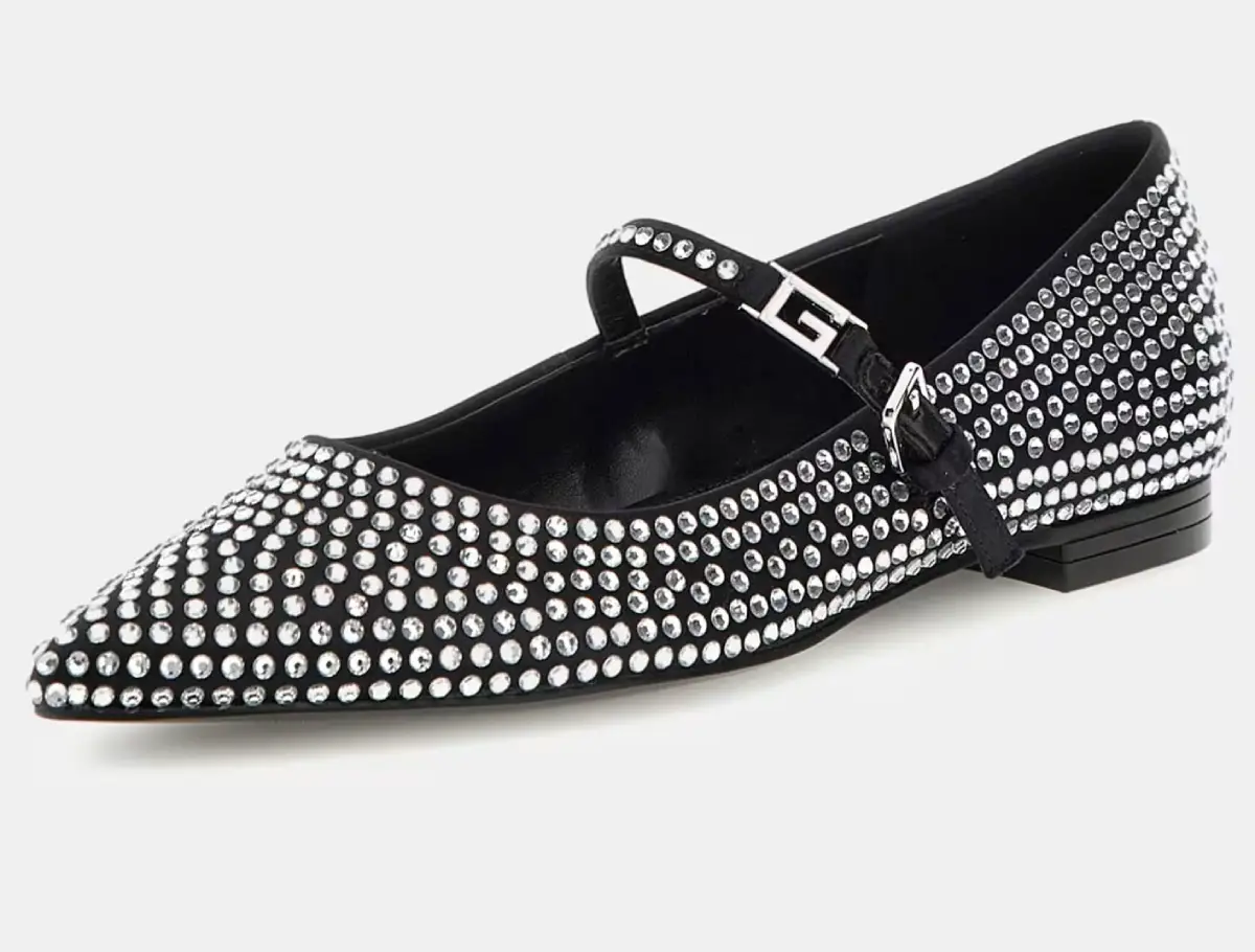 Ballerines DANNELY Guess Strass Noir : Élégance et Confort au Quotidien