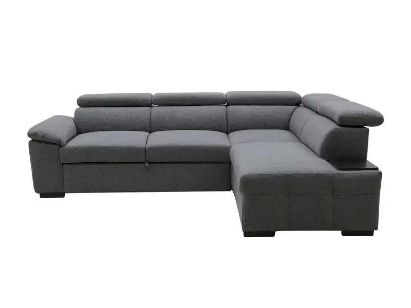 Canapé d'angle convertible GUILLERMO EW 4 places gris - Conforama