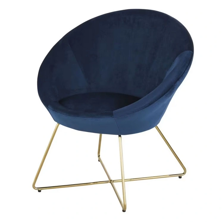 Fauteuil HIPOP en velours bleu et pieds en métal - Maisons du Monde