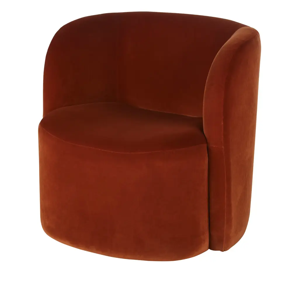 Fauteuil BOBUN en velours brun - Maisons du Monde