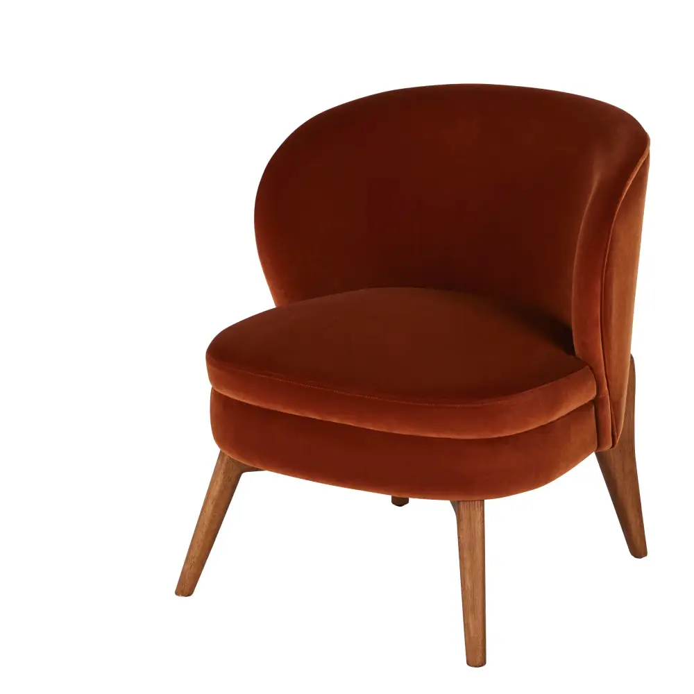  Fauteuil KATIE en velours brun - Fauteuil Maisons du Monde