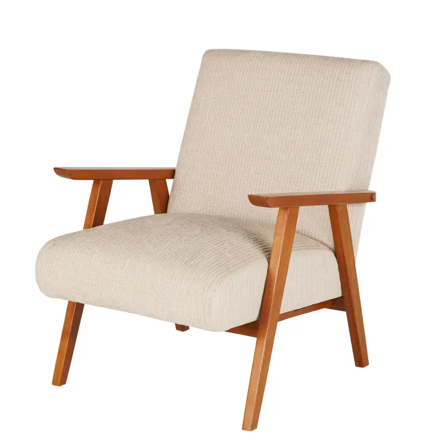 Fauteuil vintage HERMANN en velours côtelé beige - Maisons du Monde