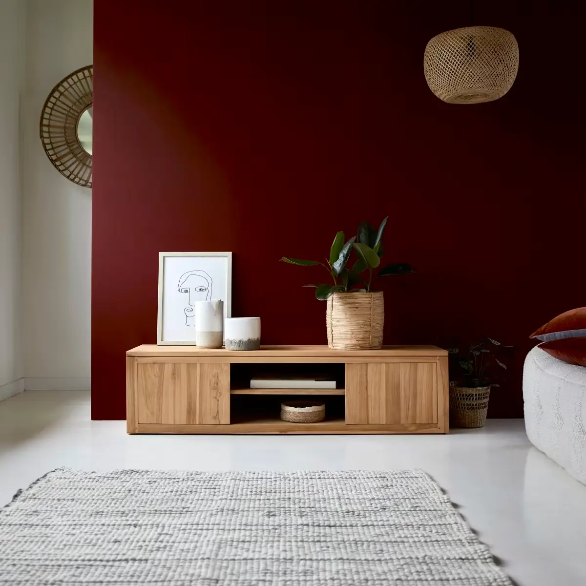 Meuble TV BASIL en teck massif 140 cm - Maisons du Monde