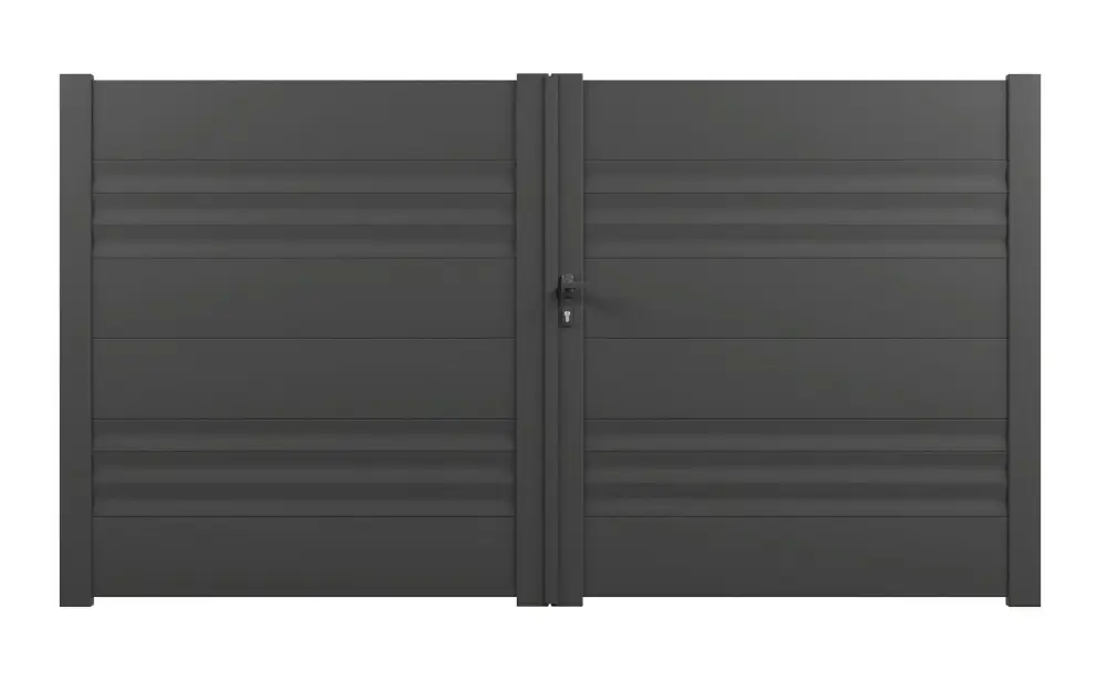 Portail battant 4ALU aluminium gris 7016 300 x h.161.6 cm