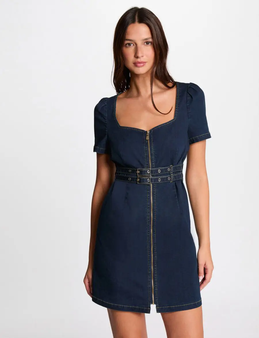 Robe courte ajustée RPIRES Morgan en jean brut