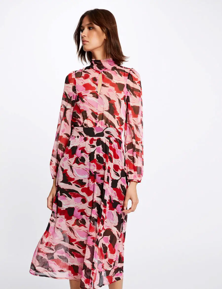 Robe midi droite RPETAL Morgan imprimé abstrait multico