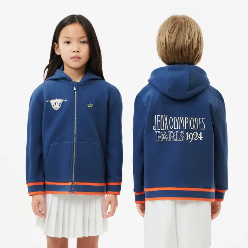 Sweatshirt Enfant Lacoste Édition Olympique Héritage 1924 Bleu/Orange