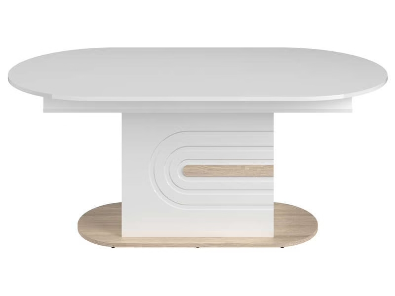 Table EOLE avec allonge laquée blanc - Conforama