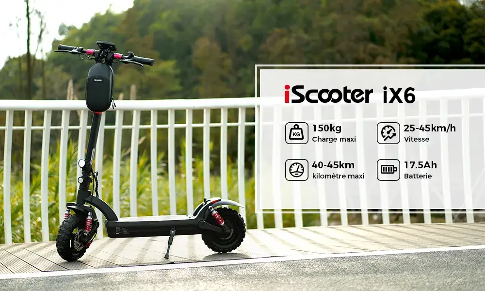 Trottinette Electrique iScooter iX6 45km/h Maxi Autonomie 40-45Km pas cher - Soldes Trottinette électrique Cdiscount