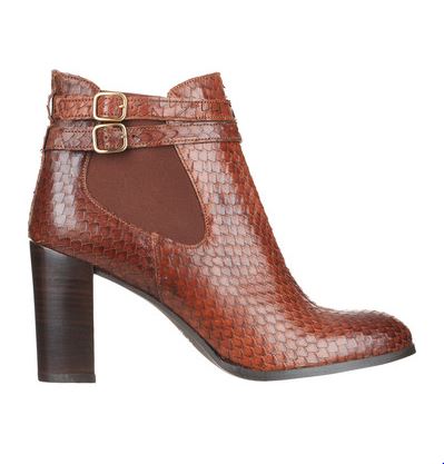 Bottines cognac cuir reptile Abria Jonak