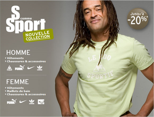 Laredoute - Nouvelle Collection Sport Printemps-été 2009 jusqu'à 20% de réduction sur Laredoute.fr