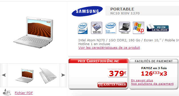 Pc Portable Samsung NC10 XI0V 1270