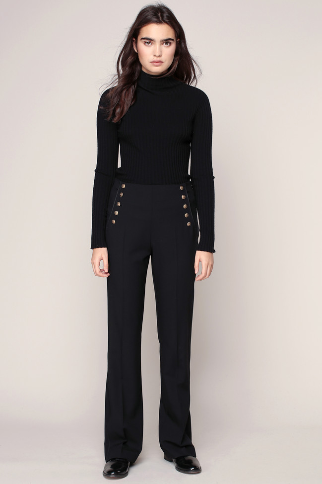 Pantalon cigarette officier noir Olivia Gerard Darel