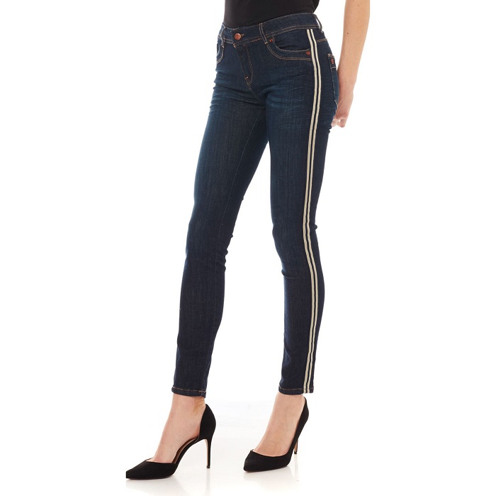 Kaporal Satin Jean slim bleu pas cher - Jeans Femme Brandalley