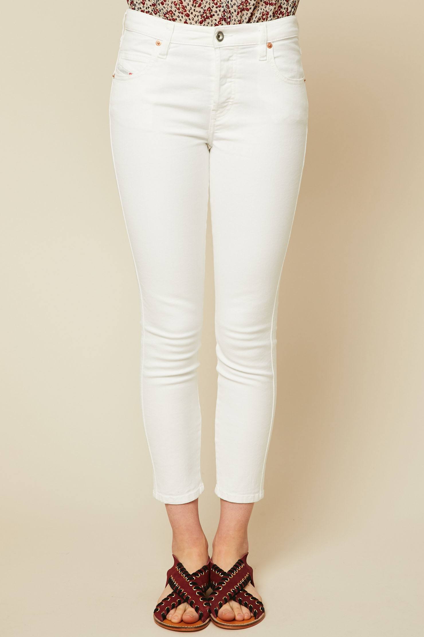 Diesel Babhila Jean slim blanc - Jeans Femme Monshowroom