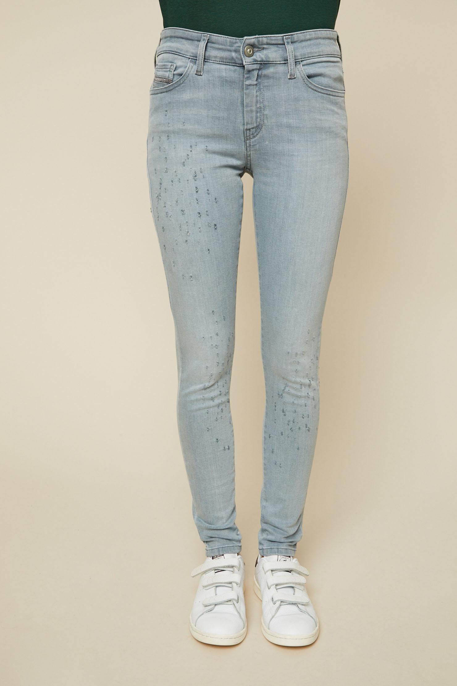 Diesel Slandy Jean super slim usé gris - Jeans Femme Monshowroom