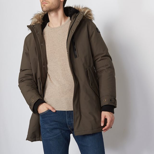 Parka à capuche plume Schott pas cher - Parka Homme La Redoute