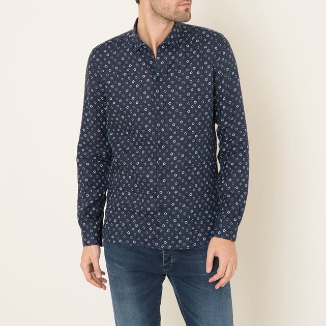 Chemise fitted en lin navy The Kooples