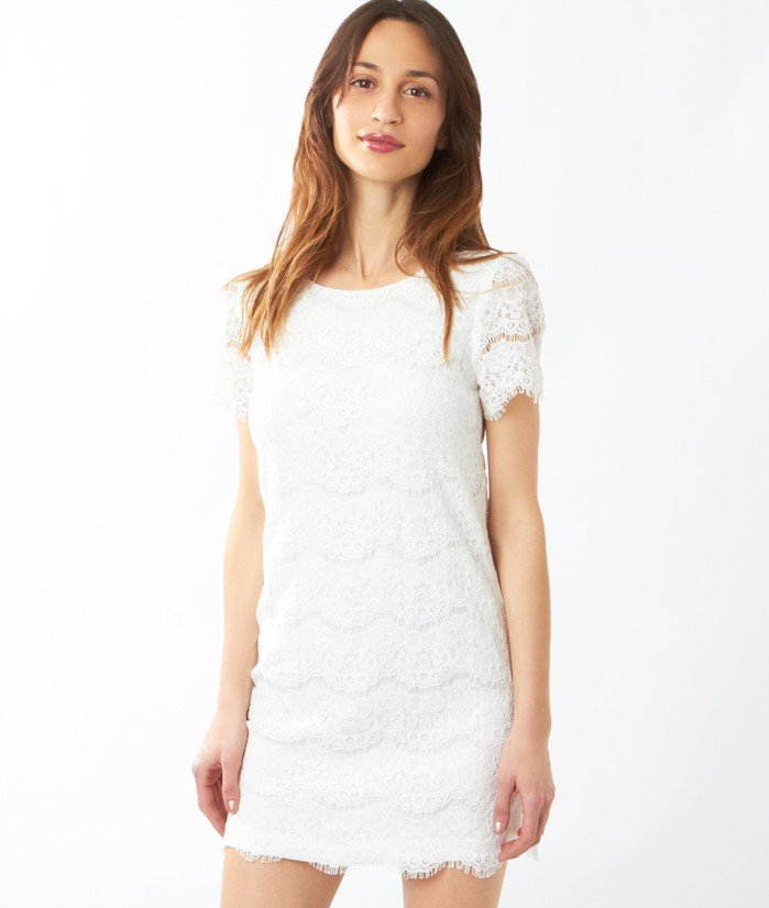 Robe dentelle MARNY Blanc Cassé Etam