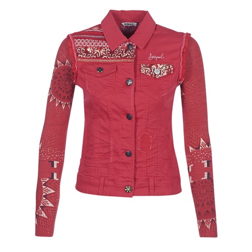 Desigual PALOSHO Rouge pas cher - Veste en Jeans Femme Spartoo