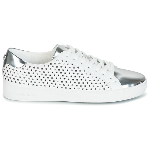 MICHAEL Michael Kors IRVING LACE UP Baskets basses Blanc / Etoile Argent, Baskets Femme Spartoo