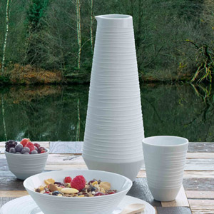 Carafe en porcelaine blanche striée Mood Asa