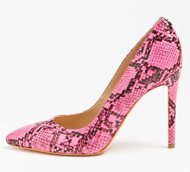 ESCARPINS CREW FLUO MOTIF PYTHON Rose Fluo Guess - Escarpins Guess