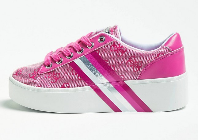 SNEAKERS TALLI IMPRIMÉ LOGO Rose Foncé GUESS - Baskets Femme Guess