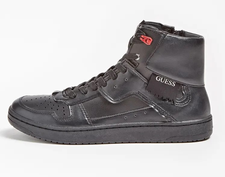 SNEAKERS MONTANTES DUNK CUIR VERITABLE Guess - Baskets Homme Guess