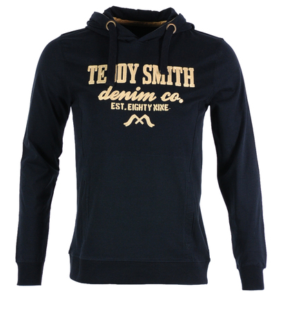 Sweat-shirt Galeries Lafayette - Sweat shirt à capuche Teddy Smith Noir brodé du nom de la marque pour Homme