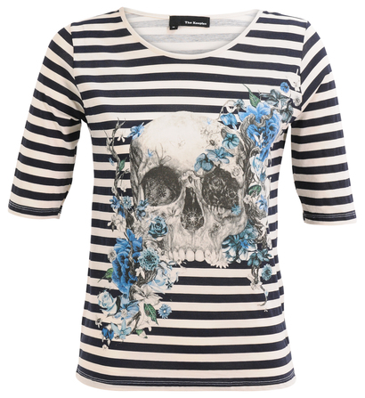 Tee-shirt manches courtes skullhead avec rayures The Kooples 