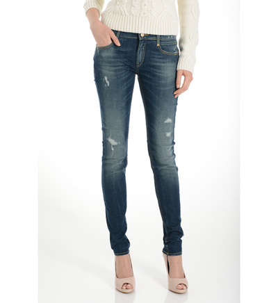 Jeans Le Temps Des Cerises coupe droite Bleu used