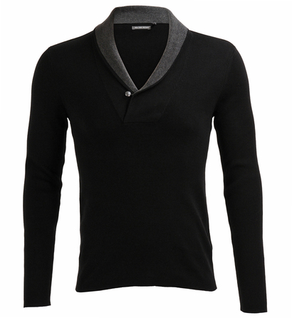 Pull bicolore col châle Ikks Noir et gris pour Homme, Pull Galeries Lafayette