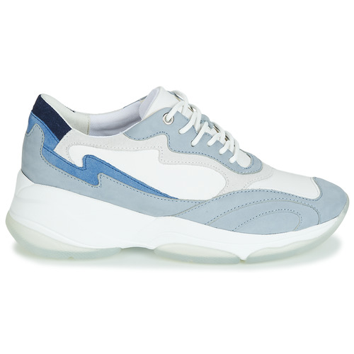 Geox D KIRYA Baskets Basses Blanc / Bleu pas cher - Baskets Femme Spartoo