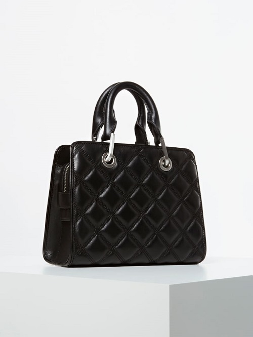 SAC À MAIN KIKI LUXE CUIR VÉRITABLE Guess Noir - Sacs à main GUESS