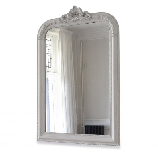 Miroir Aubais Blanc vieilli - Miroir Loberon