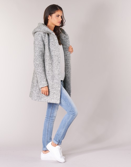 Only ONLSEDONA Manteau Gris pas cher - Manteau Femme Spartoo