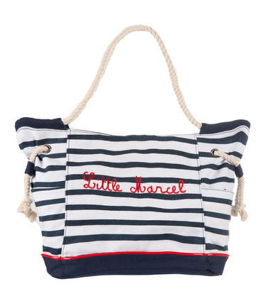 Sac en toile Pirogue Blanc et Marine Little Marcel