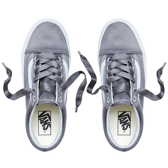 Vans Satin Lux Old Skool Baskets basses Gray True White - Baskets Femme Vans