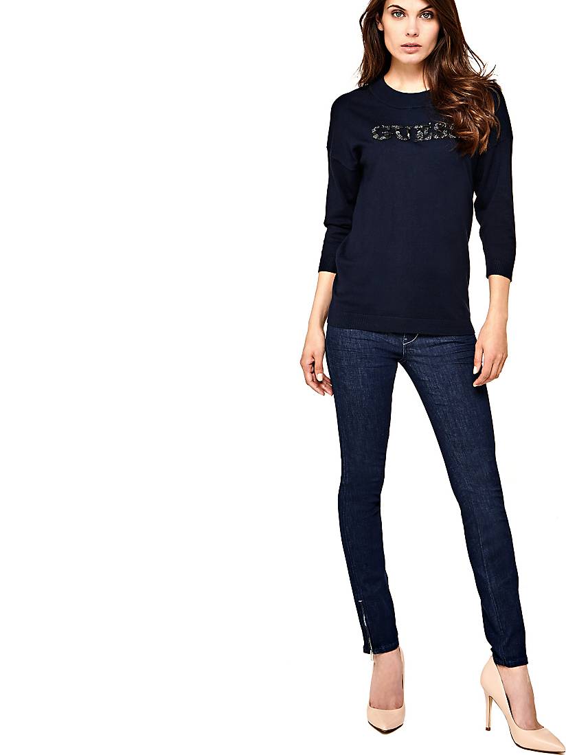 JEAN SLIM 3 GLISSIERES Guess pas cher - Jeans Femme Guess