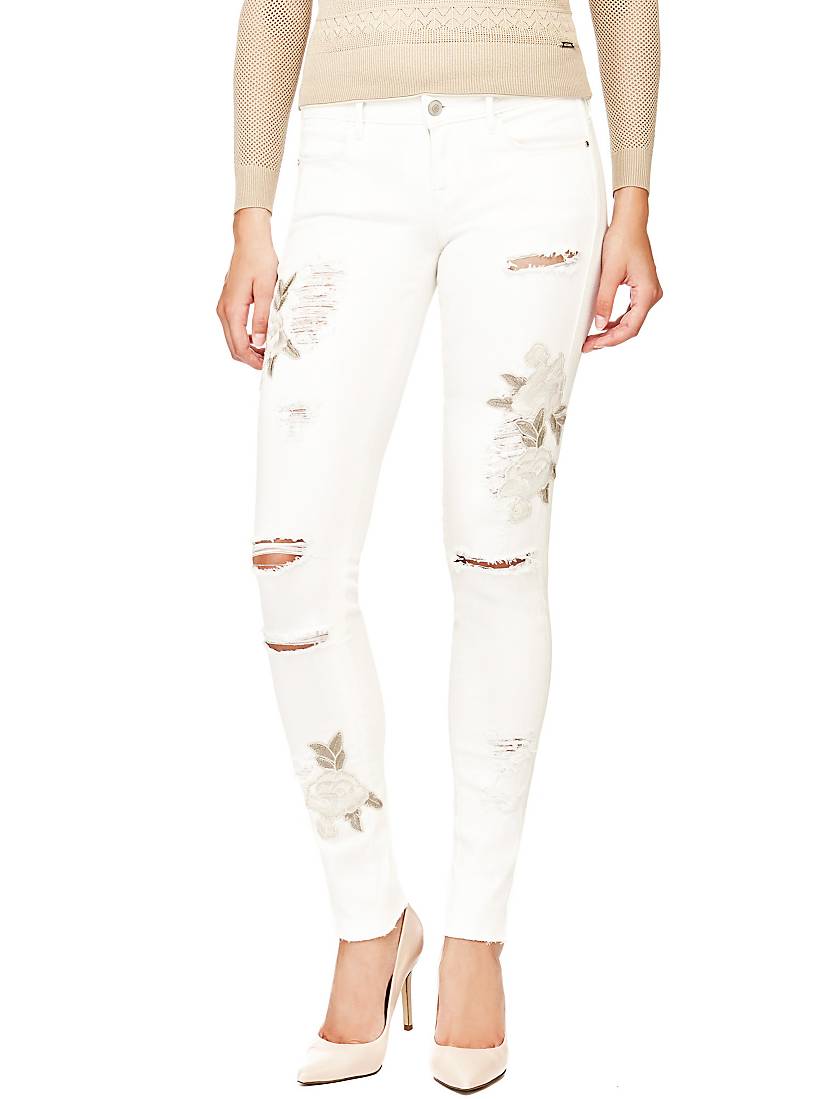 JEGGING MOTIFS FLORAUX DECHIRURES Guess