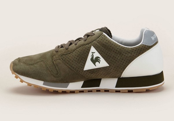 Le Coq Sportif Omega Premium Basket en cuir suédé kaki - Baskets Homme Monshowroom