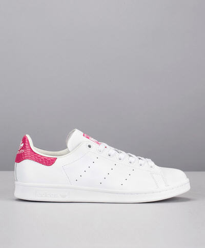 Baskets blanches détail rose Stan Smith Blanc Adidas Originals