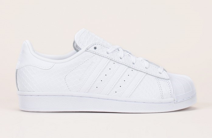 Baskets cuir blanc texture reptile Superstar Adidas Originals