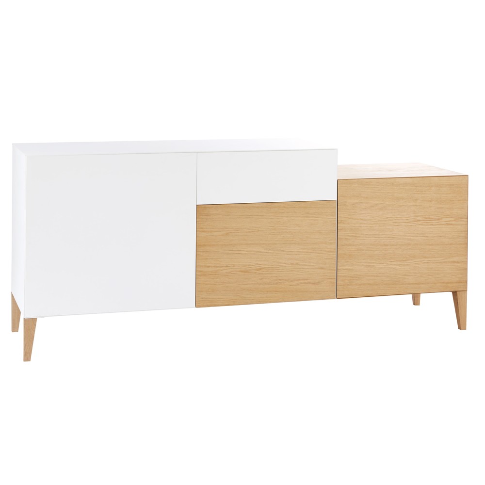 Buffet 3 portes 2 tiroirs CHROMATIK pas cher - Buffet Maisons du Monde