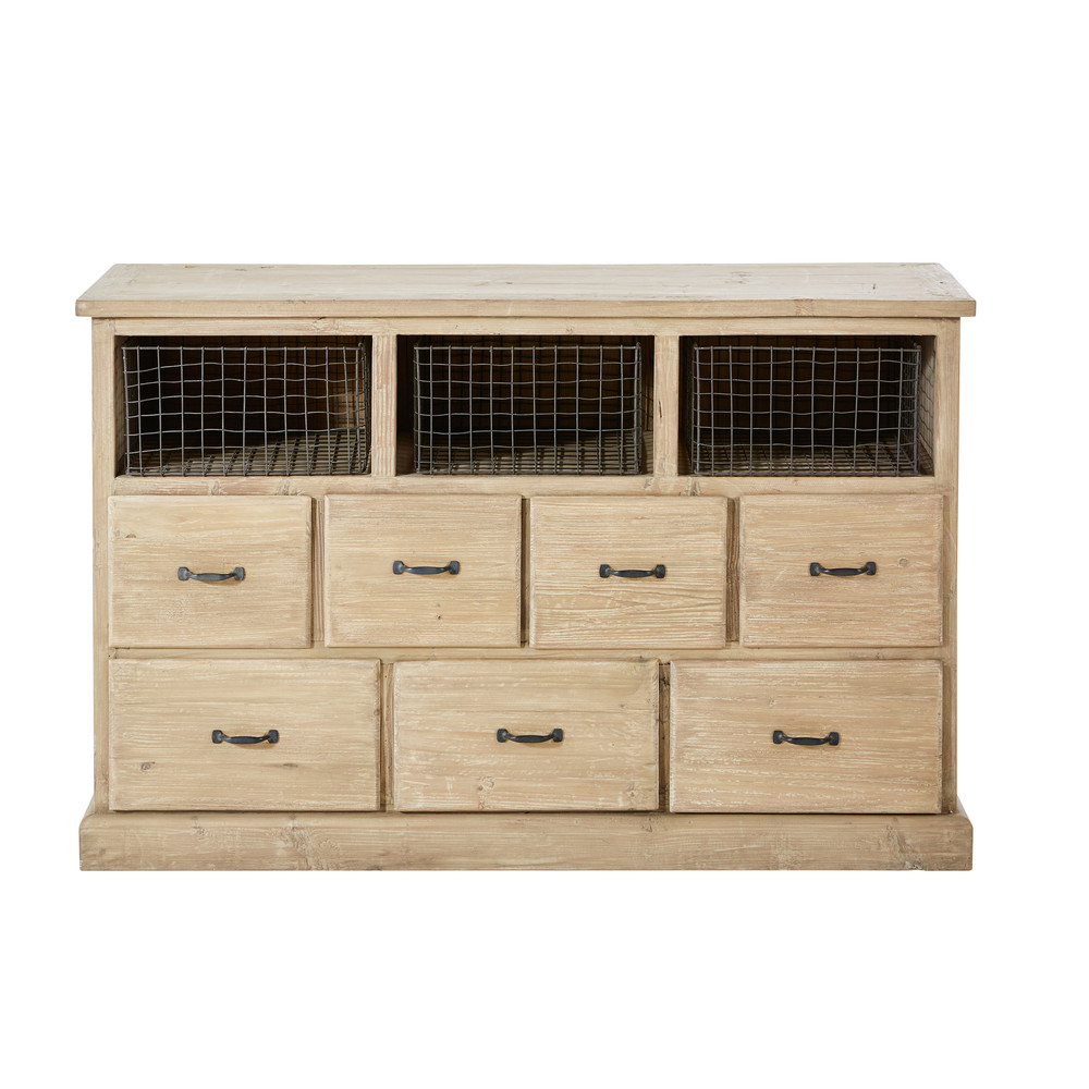 Cabinet 7 tiroirs Valmont en pin recyclé - Cabinet Maisons du Monde