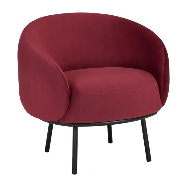 Cajou Fauteuil en velours Lie-de-vin Habitat - Fauteuil Habitat