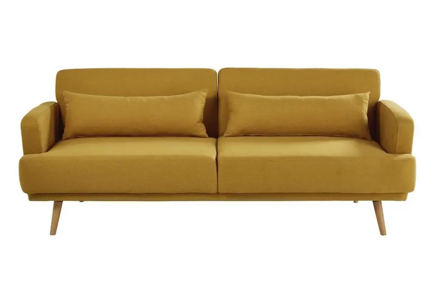 Canapé-lit 3 places Elvis jaune moutarde