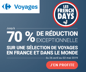 FRENCH DAYS Carrefour Voyages, Séjours en France et à l'étranger jusqu'à -70%